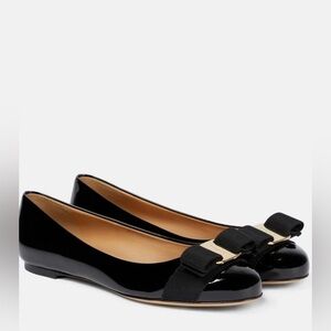 NIB Salvatore Ferragamo Varina Patent Leather Ballet Flats